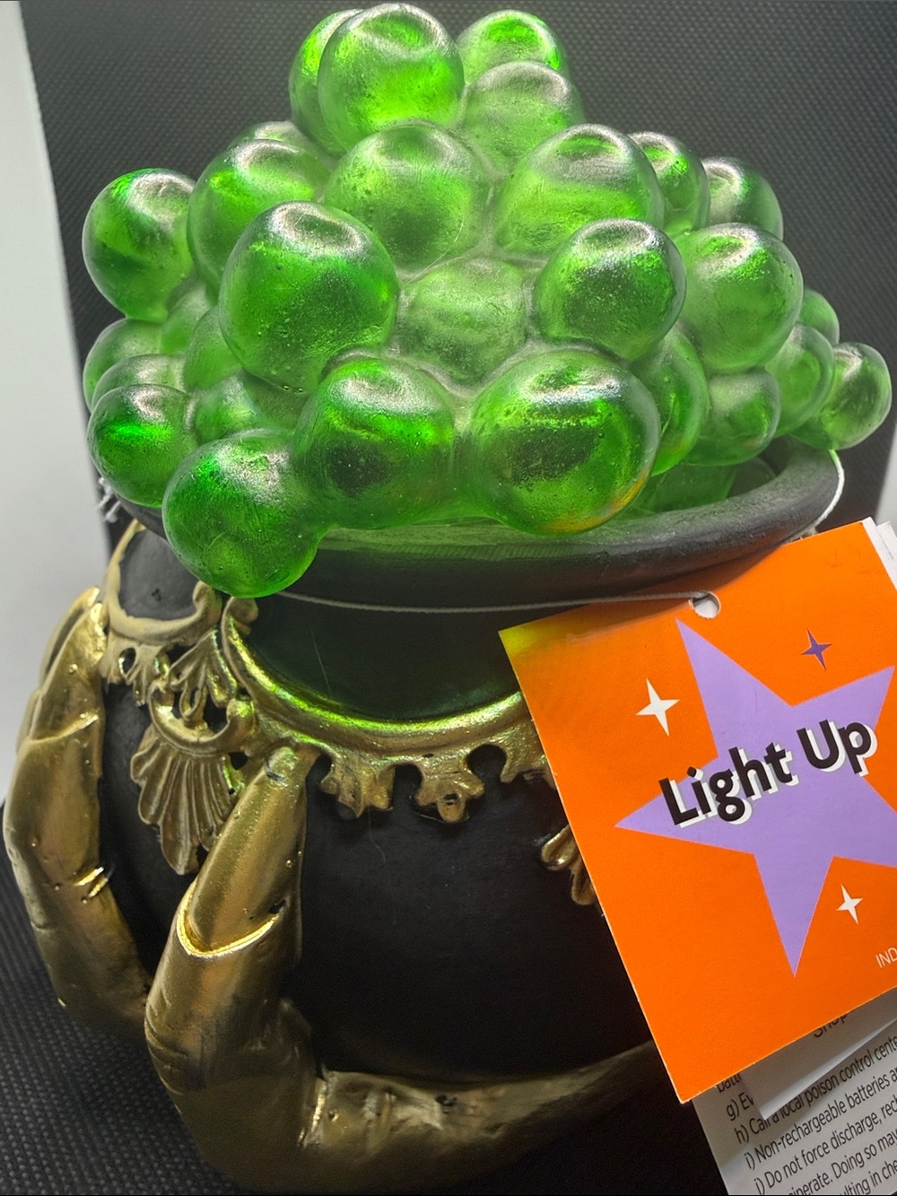 NWT - Hard to find!! Green Bubble Glass Accent Sculpture - Illuminated Home Art